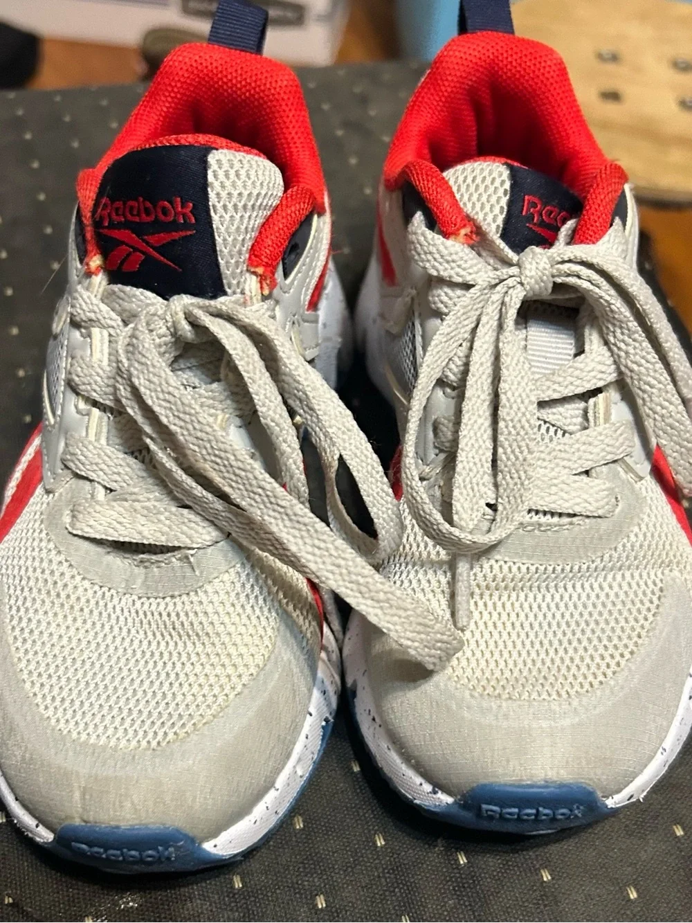 Reebok Kids Sneakers in White, Red & Navy Blue